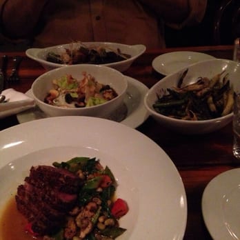 Kimball House - We order well. Duck (bottom) and pork belly (top) and risotto and green beans on the side. I'm in food heaven. - New American Near Me - Decatur, Georgia