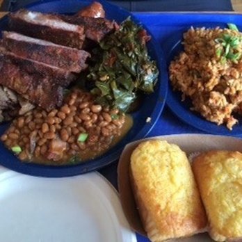 Wildwood Barbeque - A huge plate of smile making food to share! Brisket, Ribs, Links, killer beans, collard greens, Cajun rice, and warm cornbread. - Barbeque Near Me - Hadley, Massachusetts Wildwood Barbeque - A huge plate of smile making food to share! Brisket, Ribs, Links, killer beans, collard greens, Cajun rice, and warm cornbread. - Barbeque Near Me - Hadley, Massachusetts