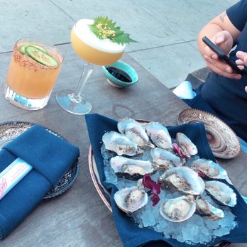 Wabi on Rose - Dozen oysters along with "she's so sour" and " wabi spicy-Rita" drinks. - Sushi Bars Near Me - Venice, California Wabi on Rose - Dozen oysters along with "she's so sour" and " wabi spicy-Rita" drinks. - Sushi Bars Near Me - Venice, California
