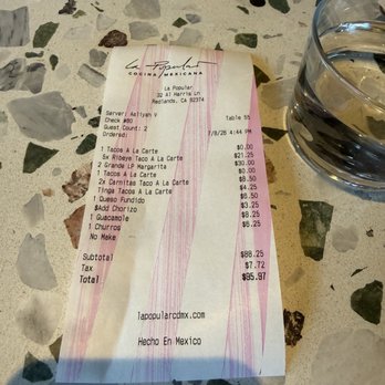 La Popular - Receipt #3 - Mexican Near Me - Redlands, California La Popular - Receipt #3 - Mexican Near Me - Redlands, California
