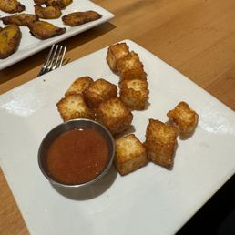Fried cheese with guava sauce