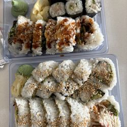 Dynamite Roll (6 Pieces), California Roll (8 Pieces), BC (Lonsdale) Roll (6 Pieces), and Negitoro Roll (6 Pieces)