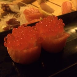 Mori Sushi - Ikura Nigiri wrapped in Salmon ///