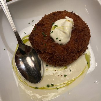 Communal - Funeral Potato Croquette - very good!! Crispy outside, soft potato inside. Cream sauce was fantastic as well. - New American Near Me - Provo, Utah
