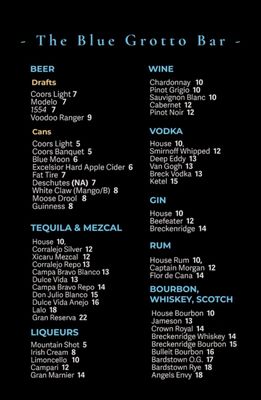 Menu photo 2 The Blue Grotto Bar Grand Lake, CO Menu photo 2 The Blue Grotto Bar Grand Lake, CO