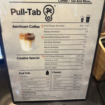 Pull Tab Coffee - Menu - Coffee & Tea Near Me - New York, New York