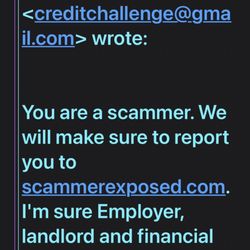 30 Day Credit Repair - Threats and proof of payment