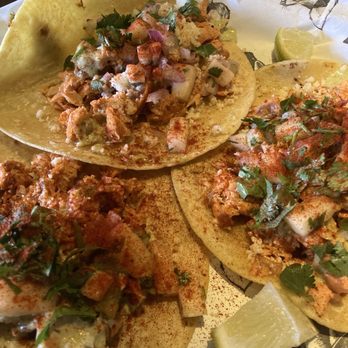 The Noble Fox - Spicy Salmon Tacos for the win. - Burgers Near Me - Ashland, Oregon
