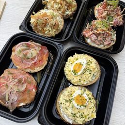 Chicken salad, poke, lox, egg salad Chicken salad, poke, lox, egg salad