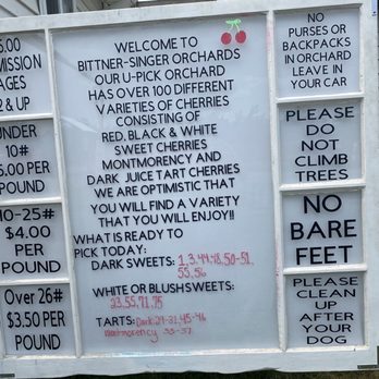 Bittner Singer Orchards - New rules - Fruits & Veggies Near Me - Appleton, New York