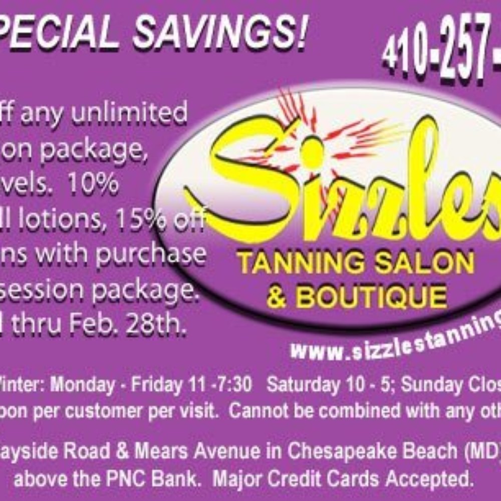 Sizzles Tanning Salon - Tanning Near Me - Chesapeake Beach, Maryland Sizzles Tanning Salon - Tanning Near Me - Chesapeake Beach, Maryland