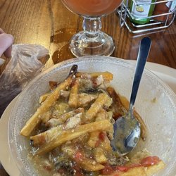 Sunset Inn - Green chili slopper and red beer
