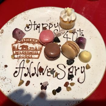 Whispering Canyon Cafe - Our special anniversary celebration dessert - Barbeque Near Me - Lake Buena Vista, Florida