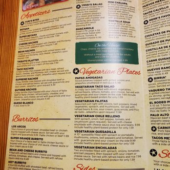 El Rodeo - a menu for a mexican restaurant - Mexican Near Me - Guthrie, Oklahoma