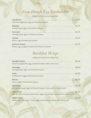 Menu photo 6 Garden Cafe Media, PA