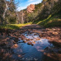 Red Rock Canyon Park - Water flowing down the trail.
