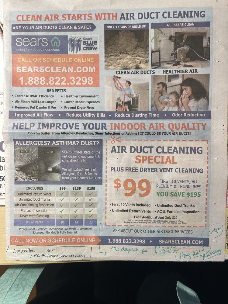 Reviews For Sears Air Duct Cleaning