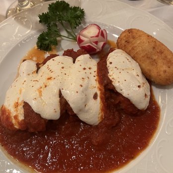 Michael's - Shrimp Parmigiana with Potato Croquets - Italian Near Me - Brooklyn, New York Michael's - Shrimp Parmigiana with Potato Croquets - Italian Near Me - Brooklyn, New York