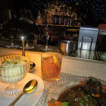 Starlite - Mashed potatoes with a drink that's similar to an old fashioned - Cocktail Bars Near Me - San Diego, California