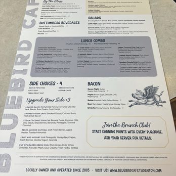 Bluebird Cafe - Menu 2 of 2 with beverages - March 2025 - Breakfast & Brunch Near Me - Thornton, Colorado