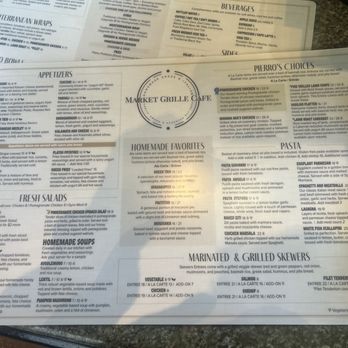 Market Grille Cafe - Front of menu - Greek Near Me - Las Vegas, Nevada