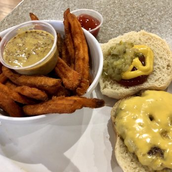 The Burger Bar by Wegmans - Simple cheeseburger with sweet potato fries. - Burgers Near Me - Rochester, New York The Burger Bar by Wegmans - Simple cheeseburger with sweet potato fries. - Burgers Near Me - Rochester, New York