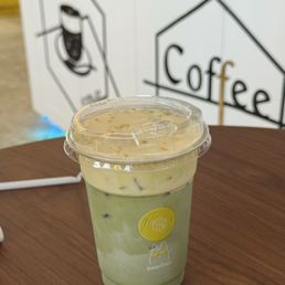 Salted egg cream  matcha