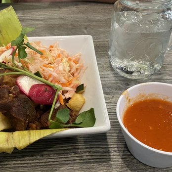 L'Roco Grill - Yuca Frita with hot salsa - Salvadoran Near Me - San Jose, California