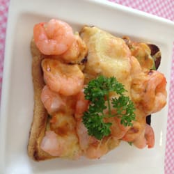 Moments & Memories Tea Room - Avocado and prawn toastie ~ half-serve $7.50