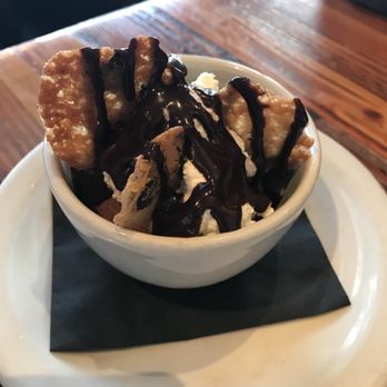 Forge Pizza - Special Dessert - Chocolate Mousse, topped with House-made whipped cream, chocolate drizzle, and chocolate chip cookie crisps - Pizza Near Me - Oakland, California Forge Pizza - Special Dessert - Chocolate Mousse, topped with House-made whipped cream, chocolate drizzle, and chocolate chip cookie crisps - Pizza Near Me - Oakland, California
