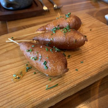 Oakleys Bistro - Shrimp corn dog - New American Near Me - Indianapolis, Indiana Oakleys Bistro - Shrimp corn dog - New American Near Me - Indianapolis, Indiana