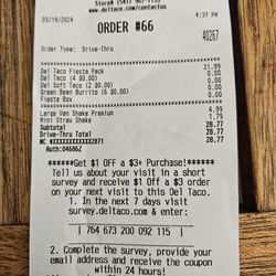 Del Taco - Receipt.