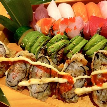 Kero Sushi - a variety of sushi on a wooden platter - Japanese Near Me - Yorktown, Virginia Kero Sushi - a variety of sushi on a wooden platter - Japanese Near Me - Yorktown, Virginia