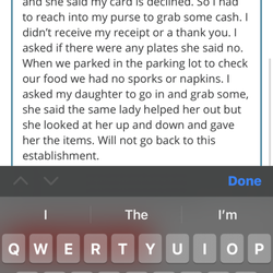 I did not like the service.