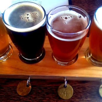 Lake Bluff Brewing Company - Beer Sampler $9 - the little numbers correspond to the beer listings on the wall which make it easy to distinguish between them - Breweries Near Me - Lake Bluff, Illinois