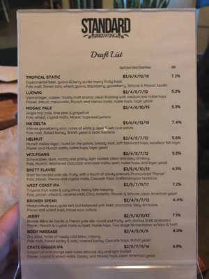 Menu photo 3 Standard Brewing Seattle, WA