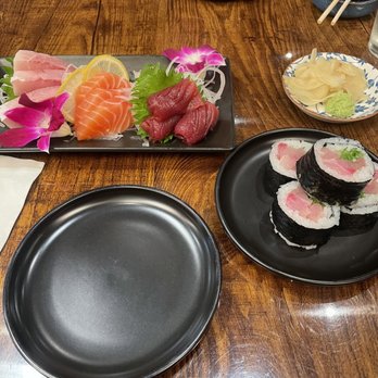 Sushi Adachi - Left: Sashimi Combo Set (6pc): Hamachi Sashimi, Sake Sashimi, Tuna Sashimi Right: Negihama Roll - Japanese Near Me - Milpitas, California Sushi Adachi - Left: Sashimi Combo Set (6pc): Hamachi Sashimi, Sake Sashimi, Tuna Sashimi Right: Negihama Roll - Japanese Near Me - Milpitas, California