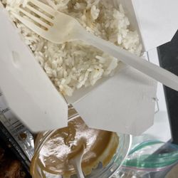 Steamed Rice Peanut Sauce