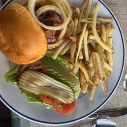 Burger and fries