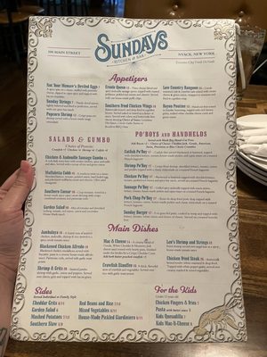 Menu photo 1 Sundays Kitchen & Bar Nyack, NY
