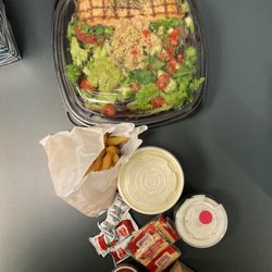 The Leaf Cafe - Santiago Salmon Salad, French Fries and Fig Soup
