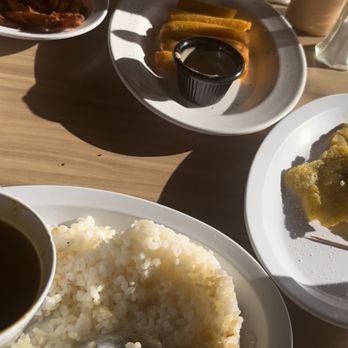 Rincon Boricua - Rice and beans, SUPER crispy delicious sweet potato fries, corn sticks, tostones - Puerto Rican Near Me - Rincón, Puerto Rico