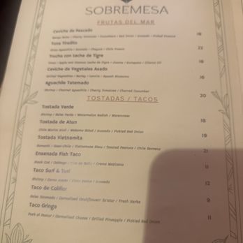 Sobremesa - Latin American Near Me - San Diego, California