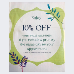 Massage Now! - Love your therapy and can't wait to enjoy more? You get 10% off when you rebook on the same day as an appointment!