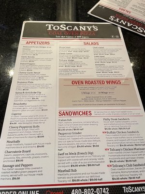 Menu photo 1 ToScany's Coal Oven Pizza Chandler, AZ Menu photo 1 ToScany's Coal Oven Pizza Chandler, AZ
