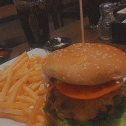 Fire + Spice - Burger with side of Fries