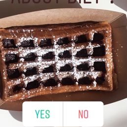 the words eat waffles and forget about diet? yes no