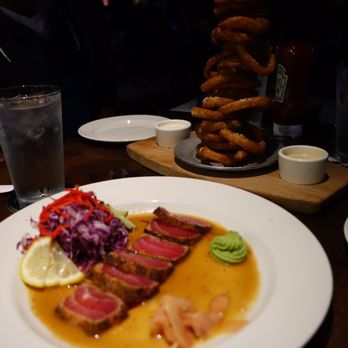 Yard House - Ahi Sashimi and Onion Rings - New American Near Me - West Nyack, New York Yard House - Ahi Sashimi and Onion Rings - New American Near Me - West Nyack, New York
