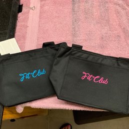 Lunch totes with fit club embroidery.