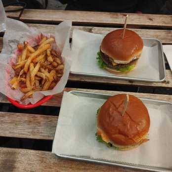 Gnarly Eats - Classic Burger and an Impossible burger with some fries - Burgers Near Me - Brooklyn, New York